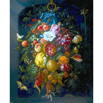 Jan Davidsz De Heem Festoon of Fruit and Flowers Wall Decal