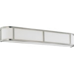 Nuvo Lighting - Transitional Odeon 4 LT Wall Sconce, Brushed Nickel Finish - Odeon - 4 Light Wall Sconce with Satin White Glass