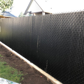 Chain Link Fence Installation with 95% Privacy Slats