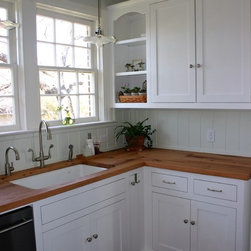 Reclaimed White Oak Wood Tops are Perfect for Historic Home - Kitchen Countertops