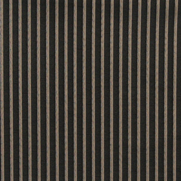 Black And Grey, Thin Striped Woven Upholstery Fabric By The Yard