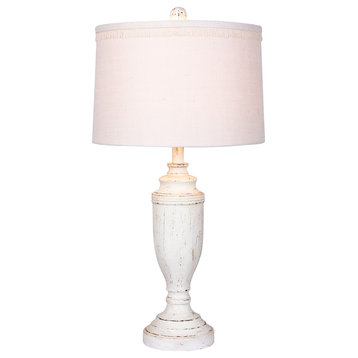 Urn Resin Table Lamp, Cottage Antique White, 29.5"