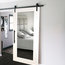 Mirrored Sliding Barn Door With Mirror Insert + Hardware Kit, 38"x84", 1 Mirror/