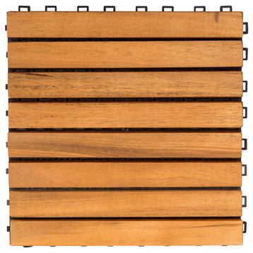 8-Slat Acacia Hardwood Interlocking Deck Tile