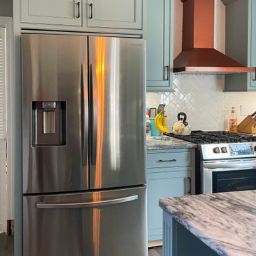 Tranquil Blue Inset Shaker Kitchen