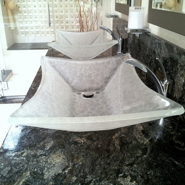 Crystal Pebbles Slumped Glass Sink