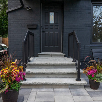 Modern Front Entrance & Landscape Lighting Transformation