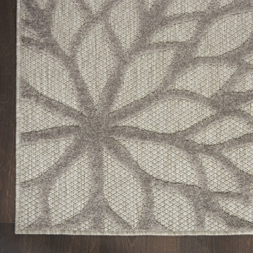 8 x 11 Silver and Gray Indoor Outdoor Area Rug