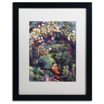 David Lloyd Glover 'Rose Arbor Pathway' Art, Black Frame, 16"x20", White Matte