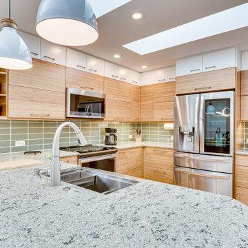 White and Natural Bamboo Kitchen Makeover Falls Church, VA