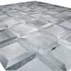 CUBE Gray Leather Area Rug, 12x16ft