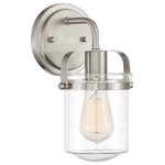 Designers Fountain - Designers Fountain 90601-BN Jaxon - 1 Light Wall Sconce - Shade Included: Yes  Dimable: YJaxon 1 Light Wall S Brushed Nickel ClearUL: Suitable for damp locations Energy Star Qualified: n/a ADA Certified: n/a  *Number of Lights: Lamp: 1-*Wattage:60w Medium Base bulb(s) *Bulb Included:No *Bulb Type:Medium Base *Finish Type:Brushed Nickel