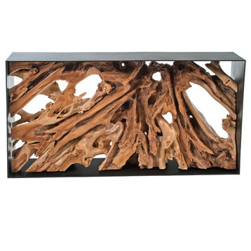 Modern Root Console Table, 60"l X 12"d X 32"h