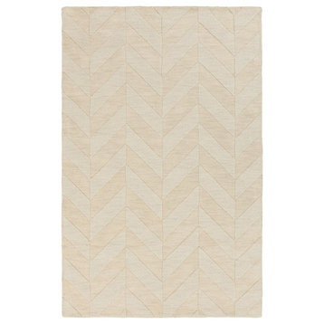 Central Park Solid and Border Khaki Area Rug, 4'x6'