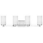 Sea Gull Lighting - Sea Gull Lighting 4439104-05 Hettinger - 100W Four Light Bath Vanity - The Hettinger lighting collection by Sea Gull LighHettinger 100W Four  Chrome Etched/White  *UL Approved: YES Energy Star Qualified: n/a ADA Certified: n/a  *Number of Lights: Lamp: 4-*Wattage:100w A19 Medium Base bulb(s) *Bulb Included:No *Bulb Type:A19 Medium Base *Finish Type:Chrome