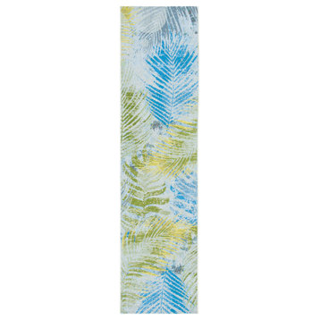 Safavieh Summer Smr485Y Tropical Rug, Green and Gray, 2'0"x8'0" Runner