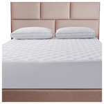 American Home Textile - Waterproof Quilted Mattress Pad, King - If you are looking for comfort while you sleep, this quilted mattress pad could be the right one for you. Spills aren't a problem for this waterproof pad. It even fits on mattresses up to 17" thick. The polyester construction reduces the likelihood of an allergic reaction. A soft microfiber cover allows for a high degree of comfort as you rest.
