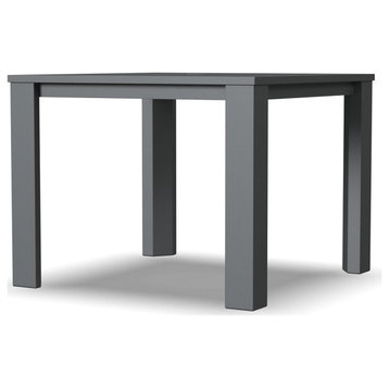 Modern Outdoor Dining Table, Recycled Aluminum Construction, Gray, Square