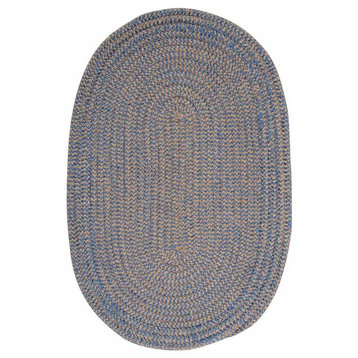 Colonial Mills Softex CX25 Area Rug, Blue Ice Check, 2'x12' Oval