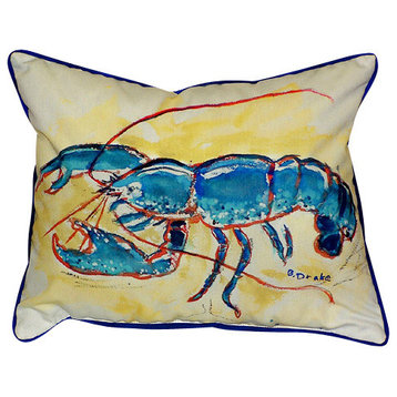 Betsy Drake Blue Lobster Pillow- Indoor/Outdoor