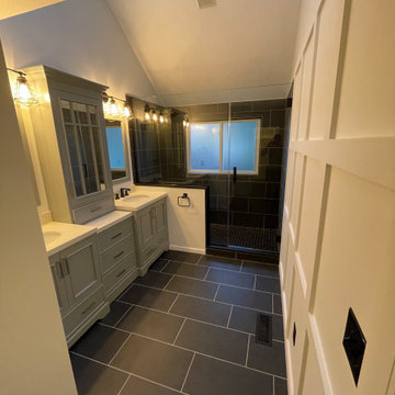 Modern Master Bathroom Remodel with Walk-In Tile Shower — Gahanna, OH