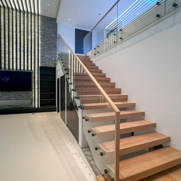 Project #126 | Contemporary Staircases with Integrated LEDs & Glass Railing