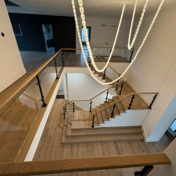 Project #132 | White Oak Staircase with Glass Balustrade