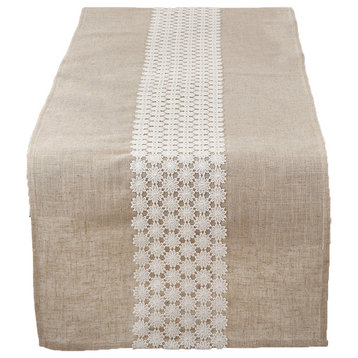 Classic Openwork Lace Daisy Table Runner 16"x72"