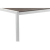 Benzara BM287830 Outdoor Dining Table, Gray Polyresin Top, White Aluminum Frame