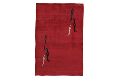 Vintage Mashad Modernist Rug