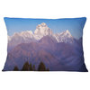 Snowy Dhaulagiri Peaks Himalayas Landscape Printed Throw Pillow, 12"x20"