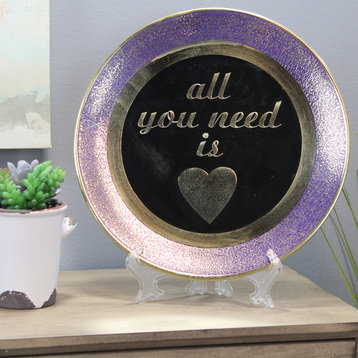 Natural Geo All You Need is Love Wall Hanging Brass Accent Plate