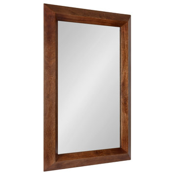 Quaid Wood Framed Wall Mirror, Walnut Brown 24x36