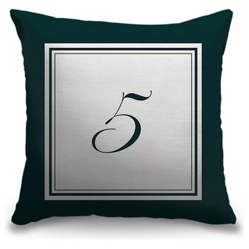"Number Five - Formal Border" Outdoor Pillow 18"x18"