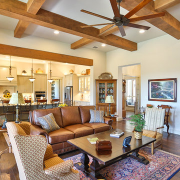 Living Room - Hill Country Stone Ranch Home
