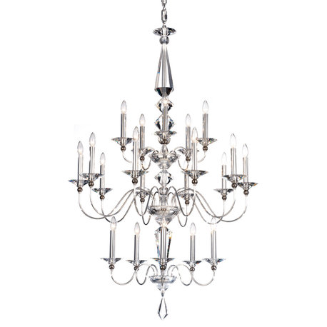 Jasme 20 Light Chandelier Silver Clear Optic Crystal