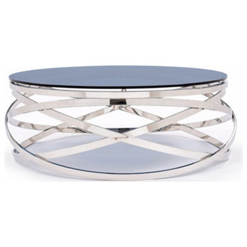Kassie Contemporary Smoked Glass Coffee Table
