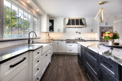 Example of a trendy kitchen design in New York