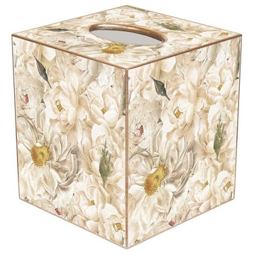 TB1547-White Roses Tissue Box Cover