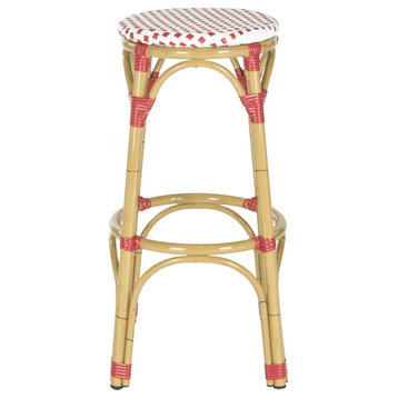 Kipnuk Indoor and Outdoor Stool, Red and White
