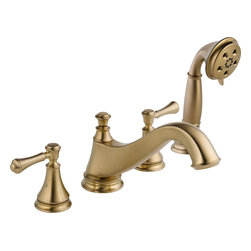 Delta Cassidy Roman Tub w/ Hand Shower Trim - Low Arc Spout - Tub And Shower Faucet Sets