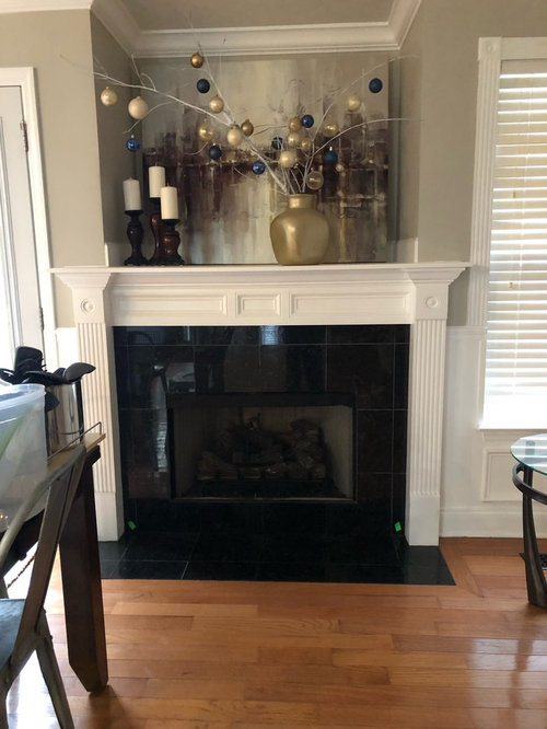 Replacing Black Fireplace Surround With, Black Granite Tile Fireplace Surround