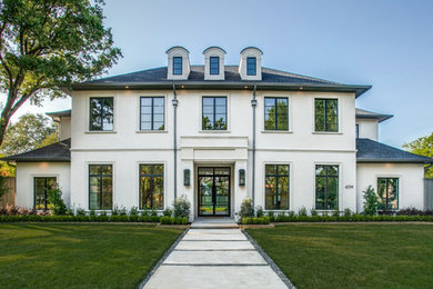Inspiration for a transitional exterior home remodel in Dallas