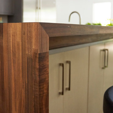 Detail of Waterfall Edge Black Walnut Countertop