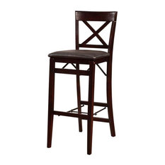 50 Most Por Folding Bar Stools And Counter For 2018 Houzz Linon Home Triena X Back Folding Stool Bar Height Stools And