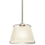 Besa Lighting - Besa Lighting 1TT-PIC9WH-LED-SN Pica 9 - 8.7 Inch 9W 1 LED Cord Pendant - Canopy Included: Yes  Canopy DiPica 9 8.7 Inch 9W 1 Bronze Creme Sand GlUL: Suitable for damp locations Energy Star Qualified: n/a ADA Certified: n/a  *Number of Lights: 1-*Wattage:9w LED bulb(s) *Bulb Included:Yes *Bulb Type:LED *Finish Type:Bronze