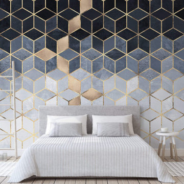 Soft Blue Gradient Cubes
