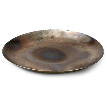 Iron Dish Decorative Tray, 8" Diameter, Set of 4