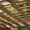 Large Outdoor Pergola, Cedar Wood Construction With Trellis Top, 14ft X 10ft
