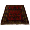 Oriental Rug, 3'X4', Hand-Knotted Old Afghan Baluch 100% Wool Rug